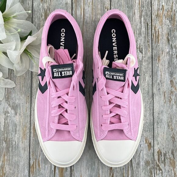 Converse Star Player 76 Black & Pink Suede Sneakers Shoes Size 13 - Picture 3 of 13